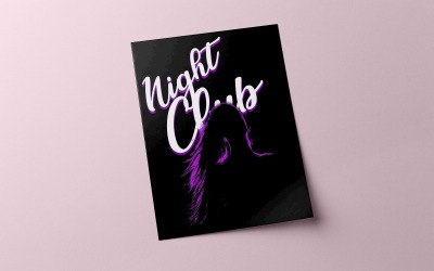 Night Club Text With A Girl Illustration Template