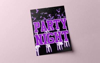 Party Night poszter illusztráció sablon