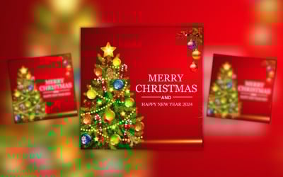 Plantilla de volante feliz navidad y próspero año nuevo