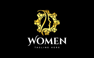 Design de logotipo luxuoso para empoderamento de negócios femininos