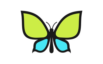 Abstract blue green butterfly
