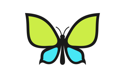 Borboleta verde azul abstrata