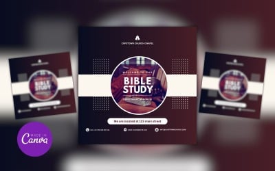 Free Friday Bible Study Fellowship Canva Design Template