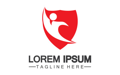 Logo di successo delle persone dello scudo di sicurezza v6
