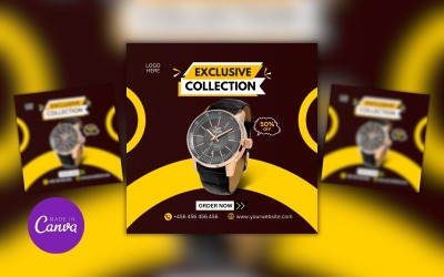Modèle de conception Canva de collection de montres exclusive
