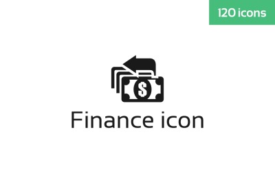 Reihe von Symbolen für die Finanzierung der Website