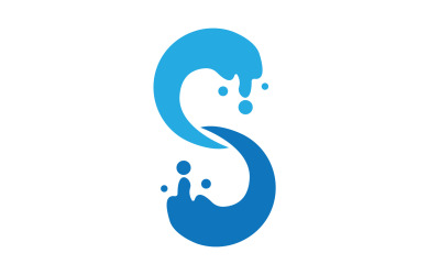 S 飞溅水蓝色标志矢量版本 v18