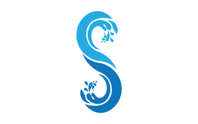 S splash agua azul logo vector versión v17
