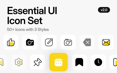 Set di icone delle interfacce utente Essentials V2
