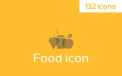 Set iconen het voedsel voor de website