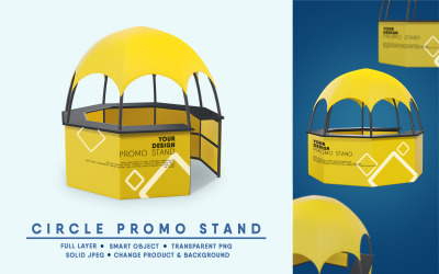 Circle Promo Stand Mockup I Easy Editable