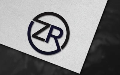 Conception de modèle de logo de lettre cercle ZR