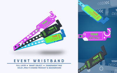Event Wristband Mockup I Könnyen szerkeszthető
