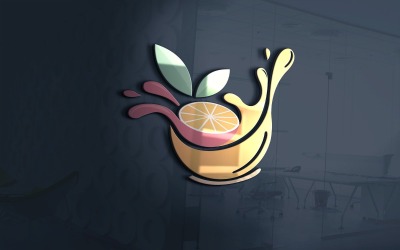 Meyve Suyu İçecek Dükkanı Logo Şablonu Vektör