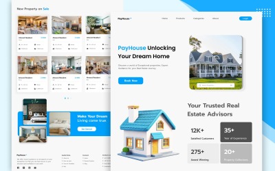 Шаблон пользовательского интерфейса целевой страницы недвижимости