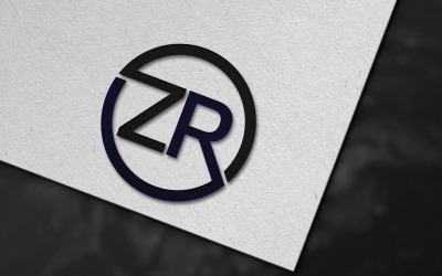圆形 ZR 字母标志模板设计