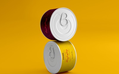 Maquete de embalagem de lata de dois metais para alimentos 08