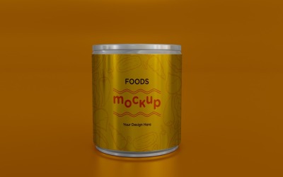 Metal Food Tin Packaging Mockup