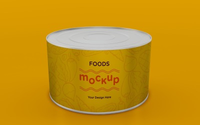 Metalen voedselblikverpakking Mockup 08
