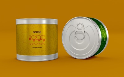 Mockups de dos latas de comida PSD 06