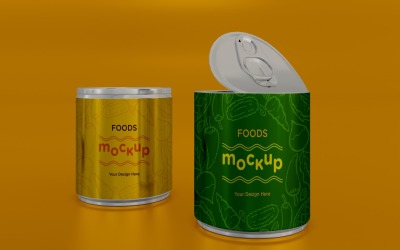 Two Food Tin Can Mockups PSD 01