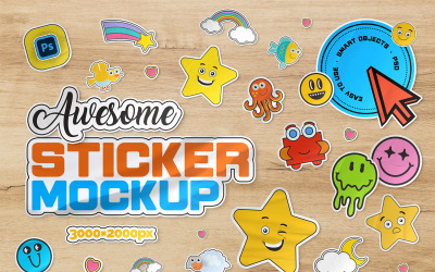 Mockup di adesivo - modello di Photoshop