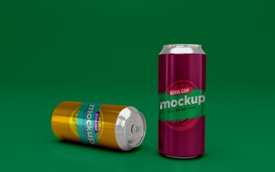 Round Tall Tin Can Packaging Mockup 05
