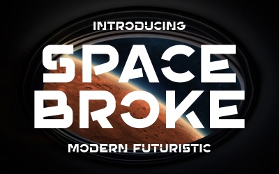 Space Broke - Moderne futuristische Schriftart