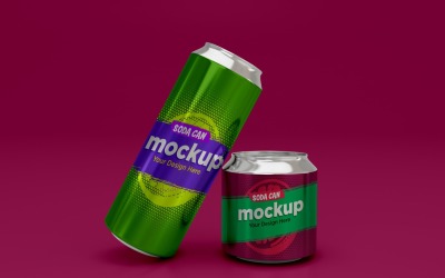 Two Soda Can Mockup Design
