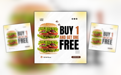 Бесплатный шаблон дизайна бургера быстрого питания
