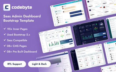 CodeByte – шаблон завантажувальної панелі інструментів адміністратора Saas
