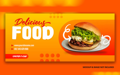 Fast food Sosyal medya reklam kapağı banner tasarımı EPS şablonu