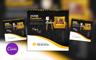 Hemkomfort möbelförsäljning Canva designmall