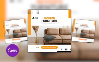 Interieurmeubilair verkoop Canva ontwerpsjabloon