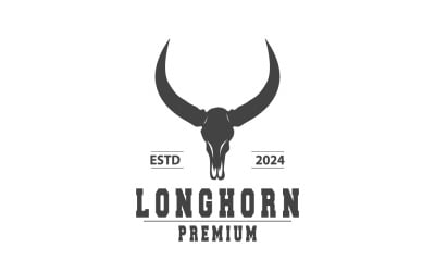 Longhorn Animal Logo Design Vintage V2