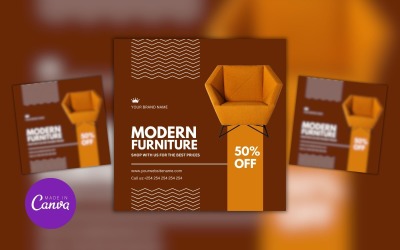 Modern möbelförsäljning Canva designmall