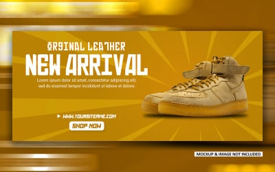 Orginal Leather Social media brand promotional ads banner EPS design template