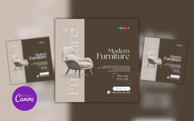 Poster modello di progettazione in tela per la vendita di mobili