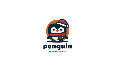 Projekt logo kreskówki maskotki pingwina 2
