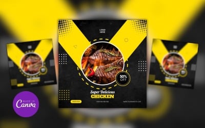 Restaurant heerlijk eten Menu ontwerpsjabloon Post