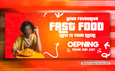 Ristoranti fast food Modello EPS per il design del banner per la copertina degli annunci sui social media