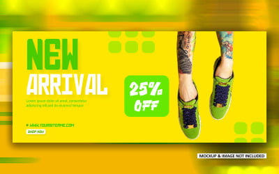 Social media Shoes Brand promotional ads banner EPS design template