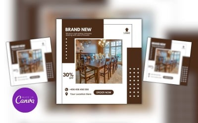Yepyeni Mobilya İndirimi Canva Tasarım Şablonu