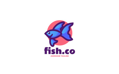 Betta Fish Simple Mascot Logo