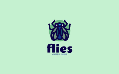 Mouchy hmyzu jednoduché logo maskota