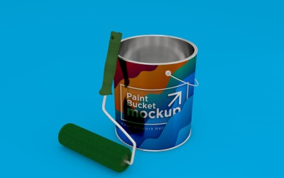 Steel Paint Bucket Container förpackningsmockup 64