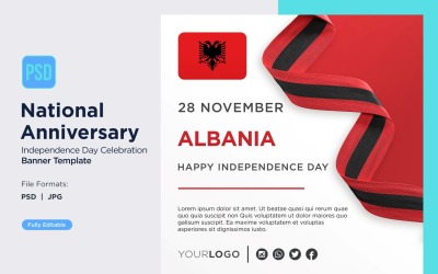 Banner för firande av Albaniens nationella självständighetsdag