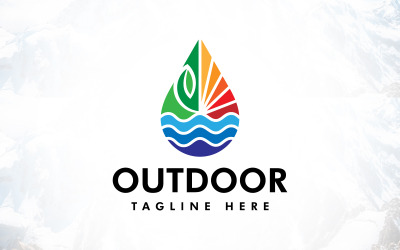 Conception de logo d&amp;#39;extérieur pour l&amp;#39;environnement naturel de l&amp;#39;énergie terrestre