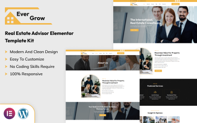 Ever Grow - Vastgoedadviseur Elementor-sjabloonkit