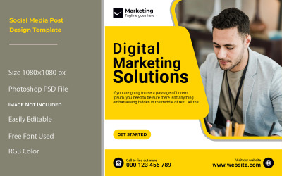 Las soluciones de marketing digital incluyen plantillas de diseño de publicaciones en redes sociales.